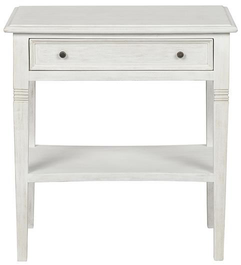 Oxford 1-Drawer Side Table, White Wash by Noir Furniture