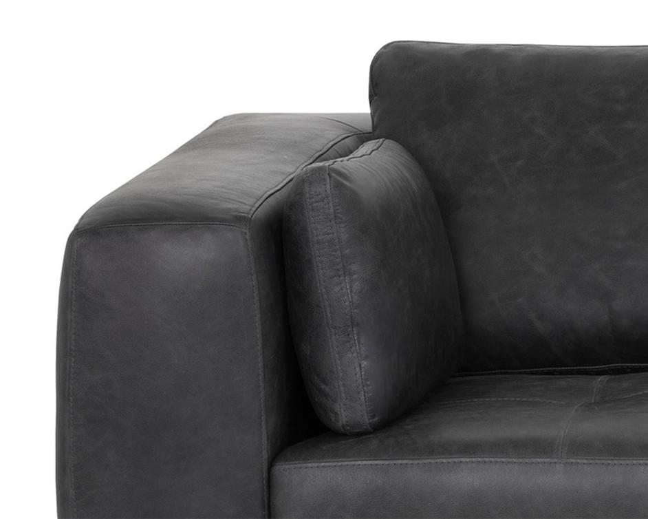 BURR SOFA - SERBIA BLACK LEATHER by Sunpan