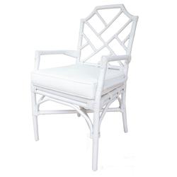 Kara Rattan Arm Chair In White by New Pacific Direct