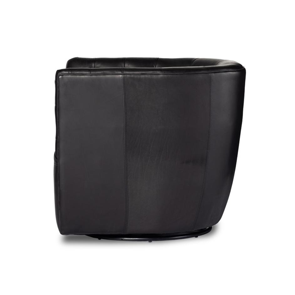 Hanover Swivel Chair In Heirloom Black by FOUR HANDS