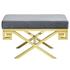 Bendel Velvet Performance Velvet Bench In Gold Gray by Modway Furniture
