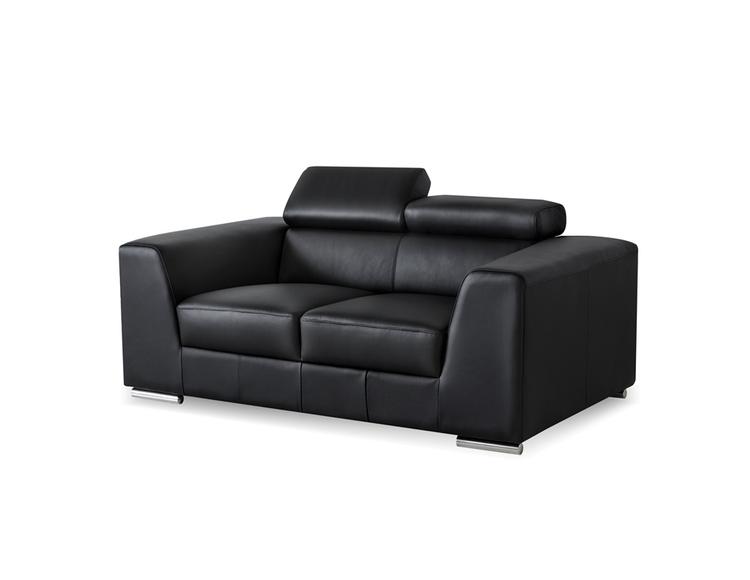 Icon Loveseat in black premium leather by Mobital