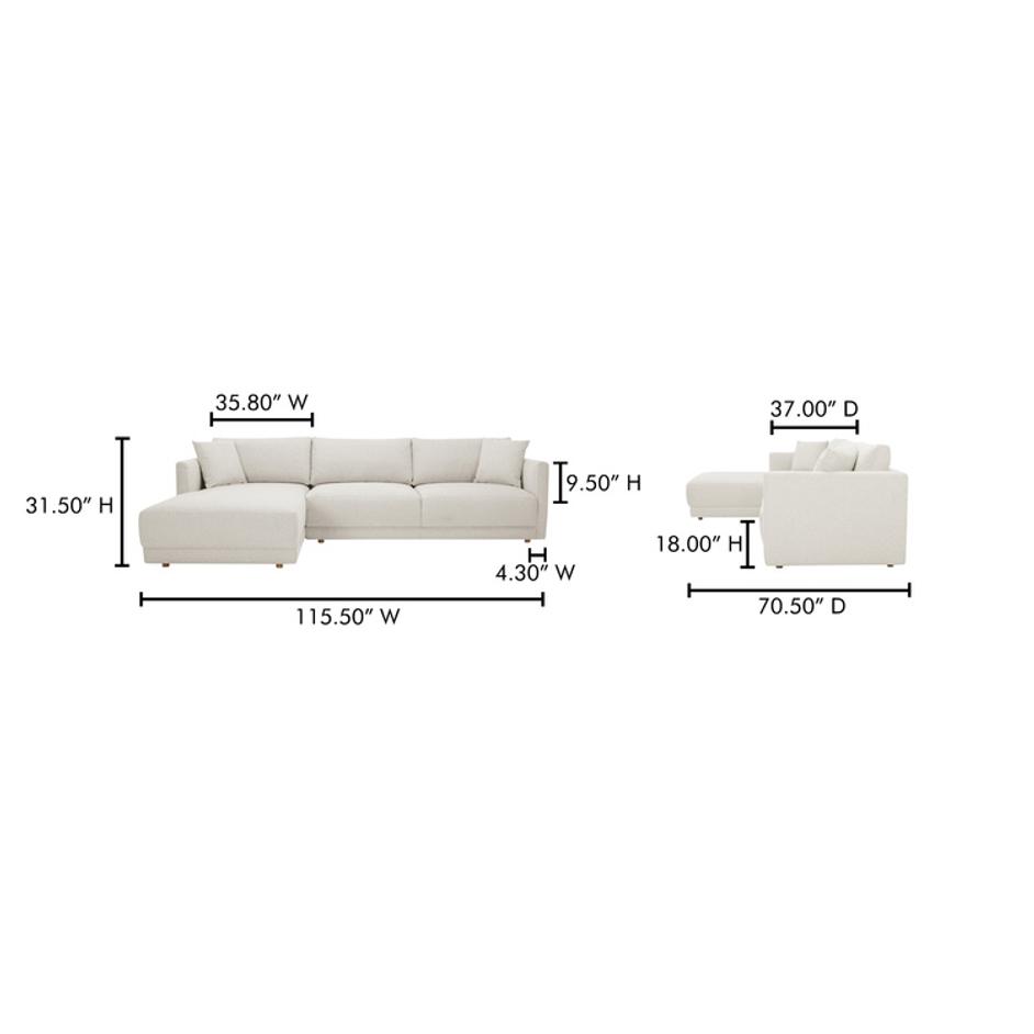 Bryn Sectional Left Oyster by Moes Home