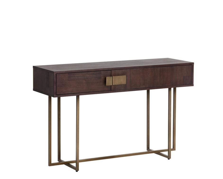 Jade Console Table - Antique Brass - Dark Mango by Sunpan