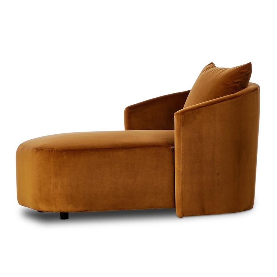 Farrah Chaise Lounge - Ingram Ochre by Four Hands