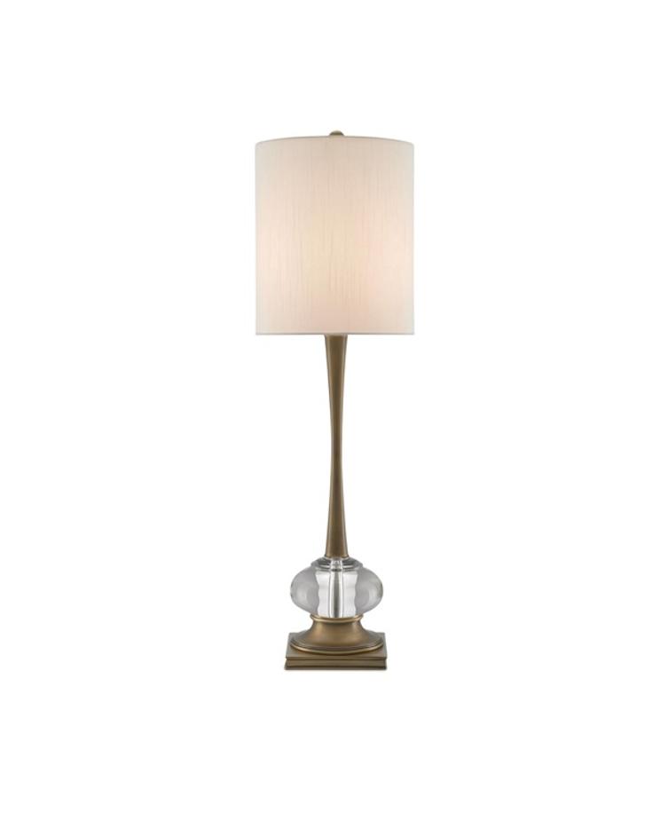 Giovanna Table Lamp In Antique Brass & Clear by Currey & Company