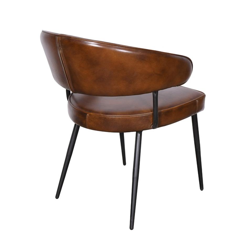 Dover Armchair, Hand Washed Chestnut Leather by Home Trends & Design