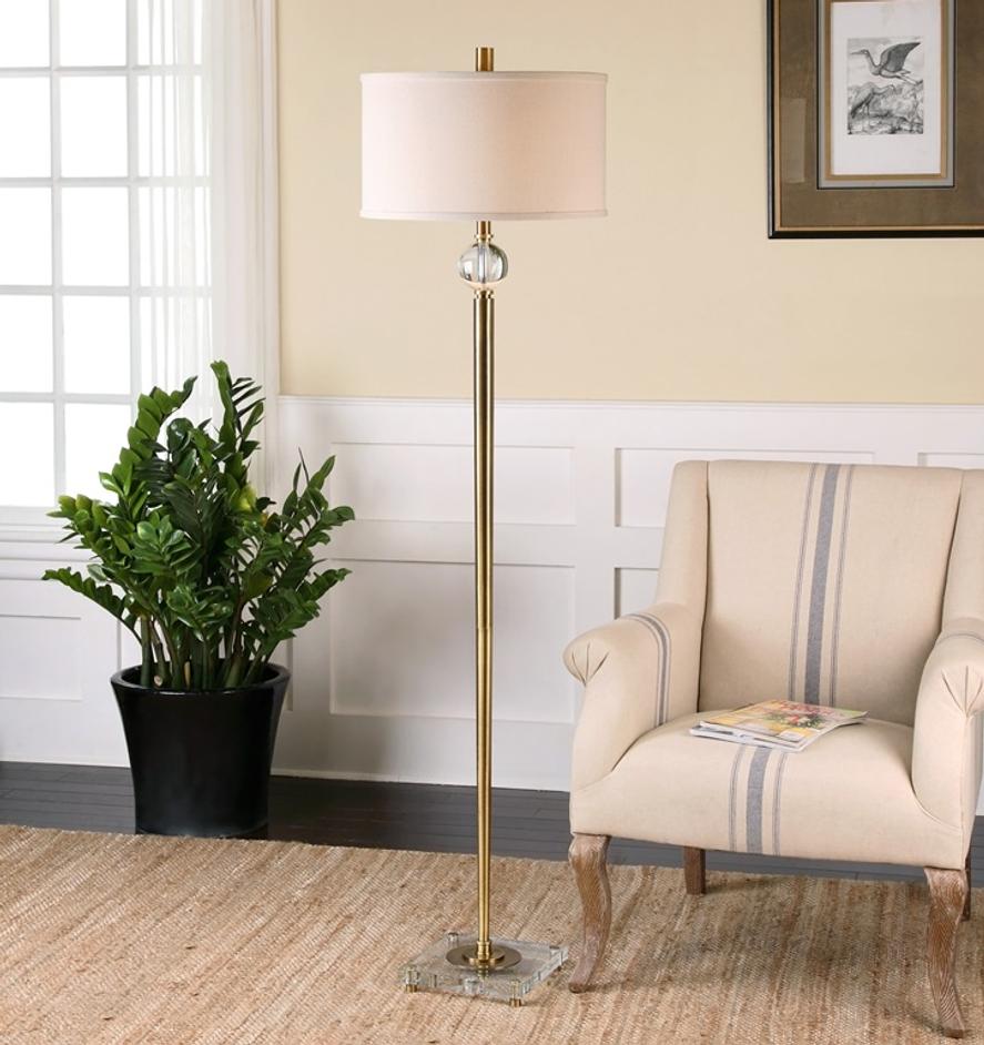 Mesita Brass Floor Lamp by Uttermost