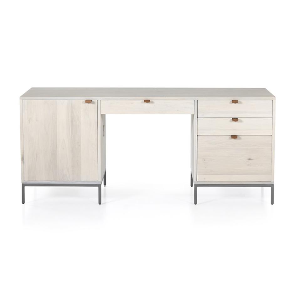 Trey Executive Desk In Dove Poplar by FOUR HANDS