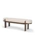 Sohan Dark Elm Wood w/ Oatmeal Fabric Bench by Mercana
