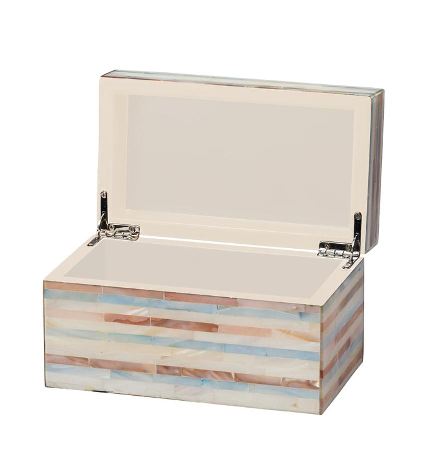 Roosevelt Blue Mother of Pearl Decorative Box, Small by Jamie Young