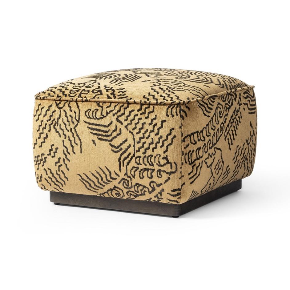Sinclair Square Ottoman-21" In Balkan Ochre And Sienna Brown by Four Hands