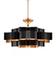 Grand Lotus Black Large Chandelier In Satin Black & Contemporary Gold Leaf by Currey & Company