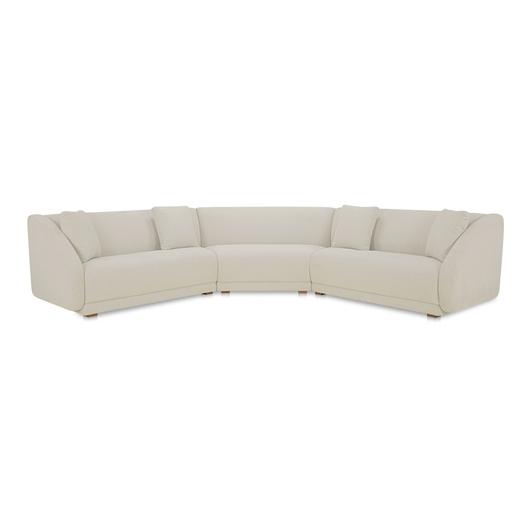 Fraser 3 Piece Modular Sectional with Wedge Slipper White by Moes Home