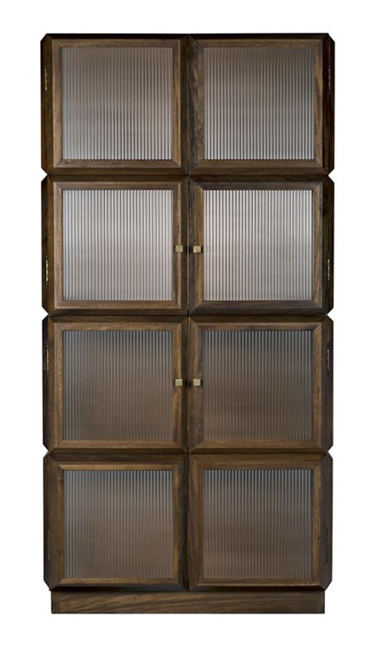 Collins Hutch in Dark Walnut with Glass Accents by Noir Furniture