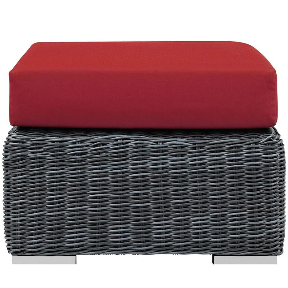 Kindle Outdoor Patio Sunbrella® Ottoman In Canvas Red by Modway Furniture