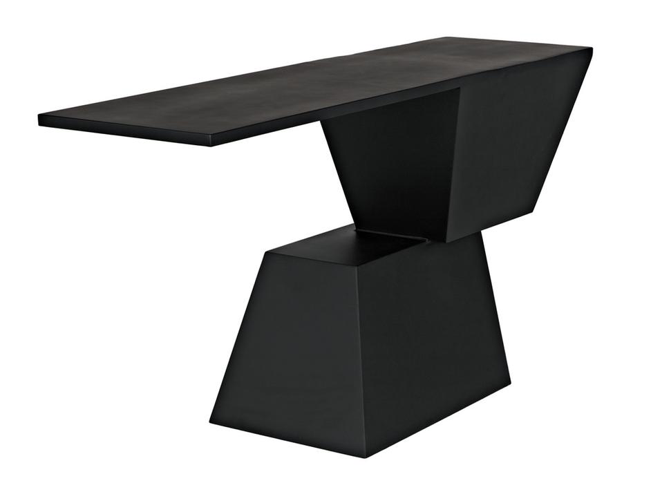 Pieta Console in Matte Black Industrial Steel by Noir Furniture