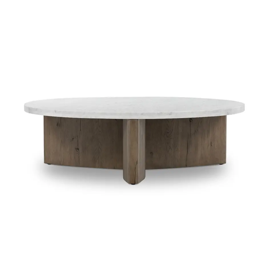 Toli Coffee Table In Italian White Marble by FOUR HANDS