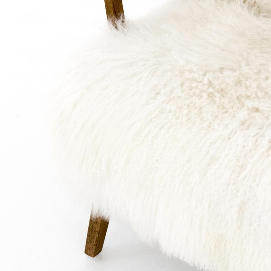 Ashland Armchair-Mongolia Cream Fur by FOUR HANDS