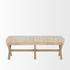 Solis II 50L x 16W Brown Base Beige Woven Leather Cushion Accent Bench by Mercana