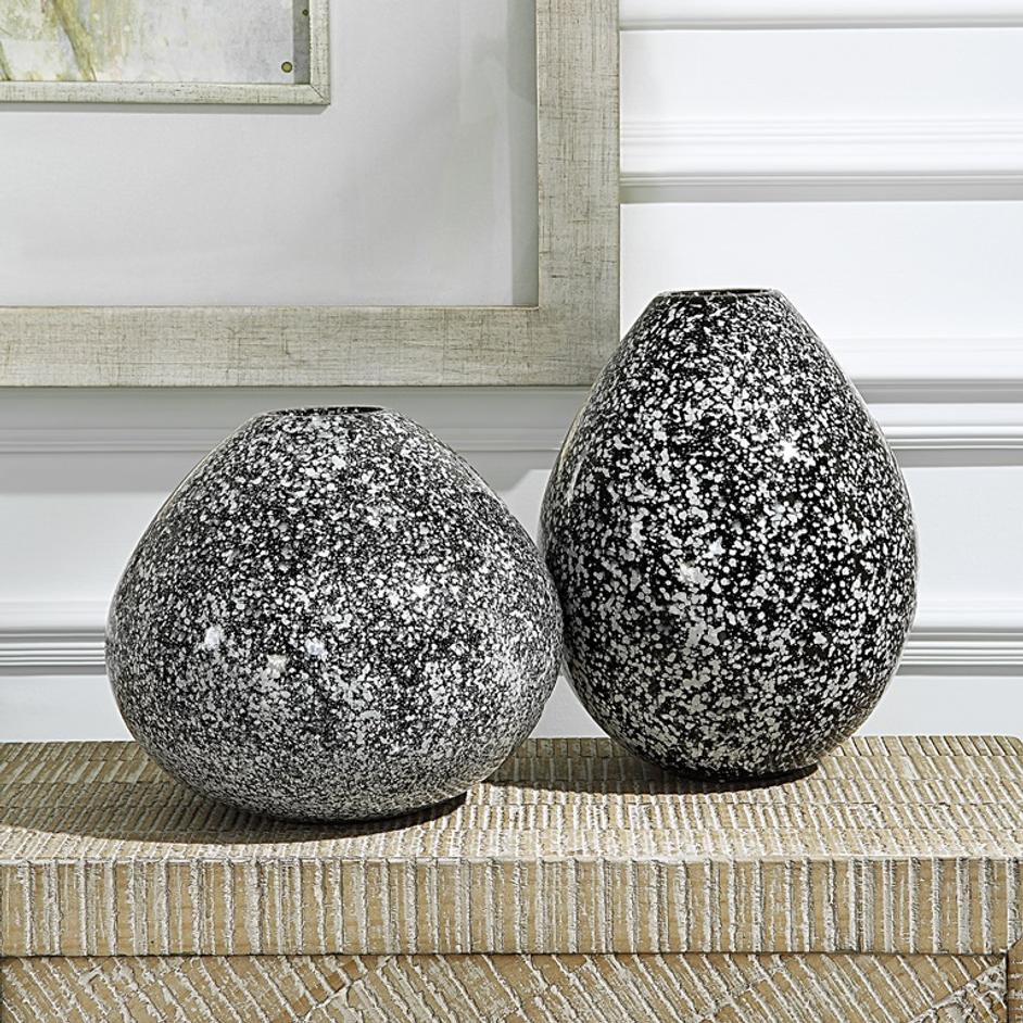 Cosmic Black & White Vases, Set/2 by Uttermost