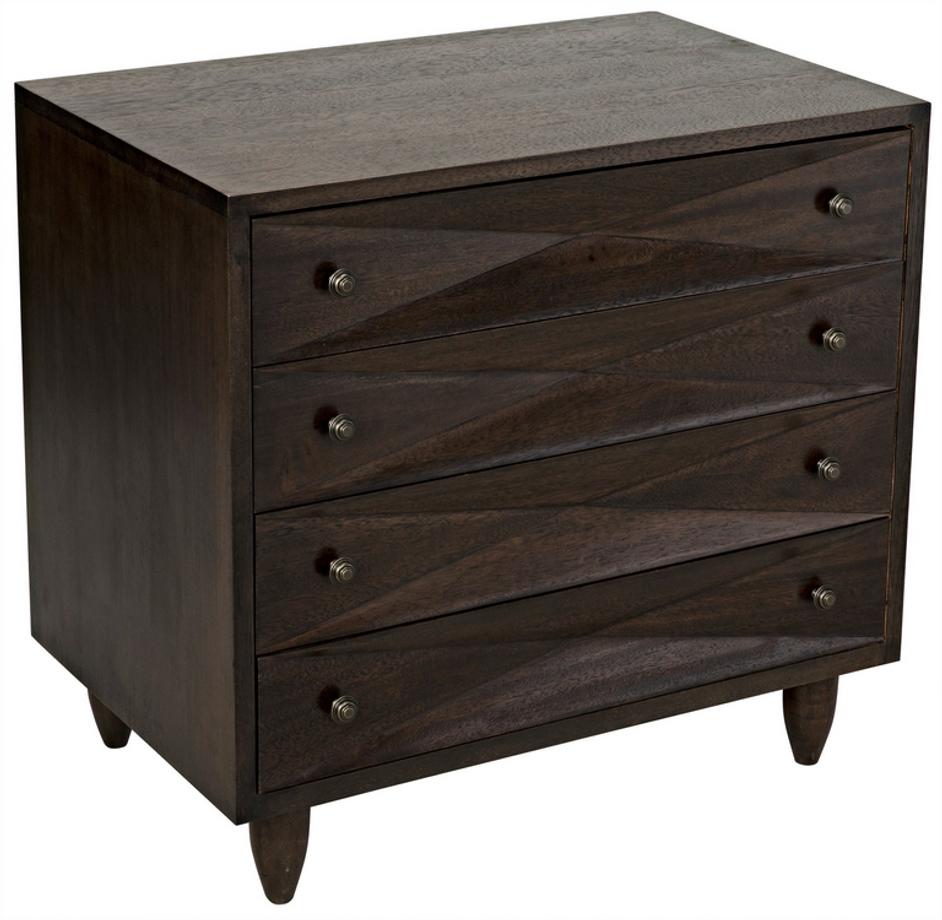 Diamond Chest in Ebony Walnut Finish by Noir Furniture