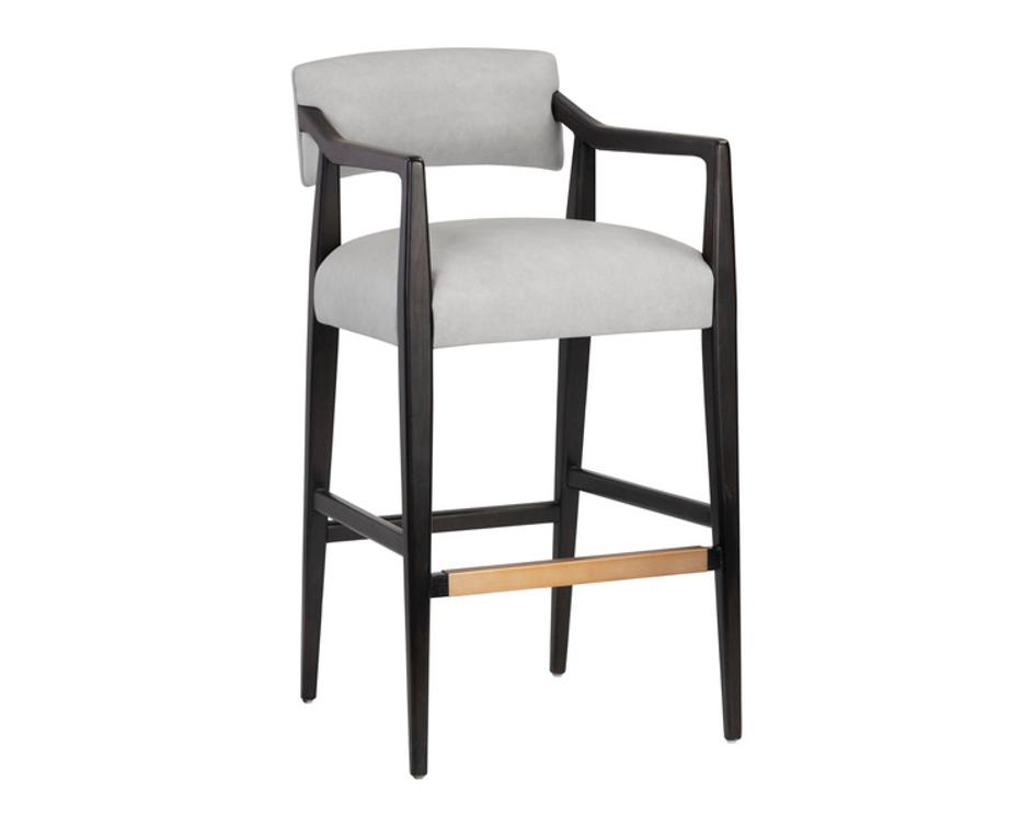 KEAGAN BARSTOOL - SALOON LIGHT GREY LEATHER by Sunpan