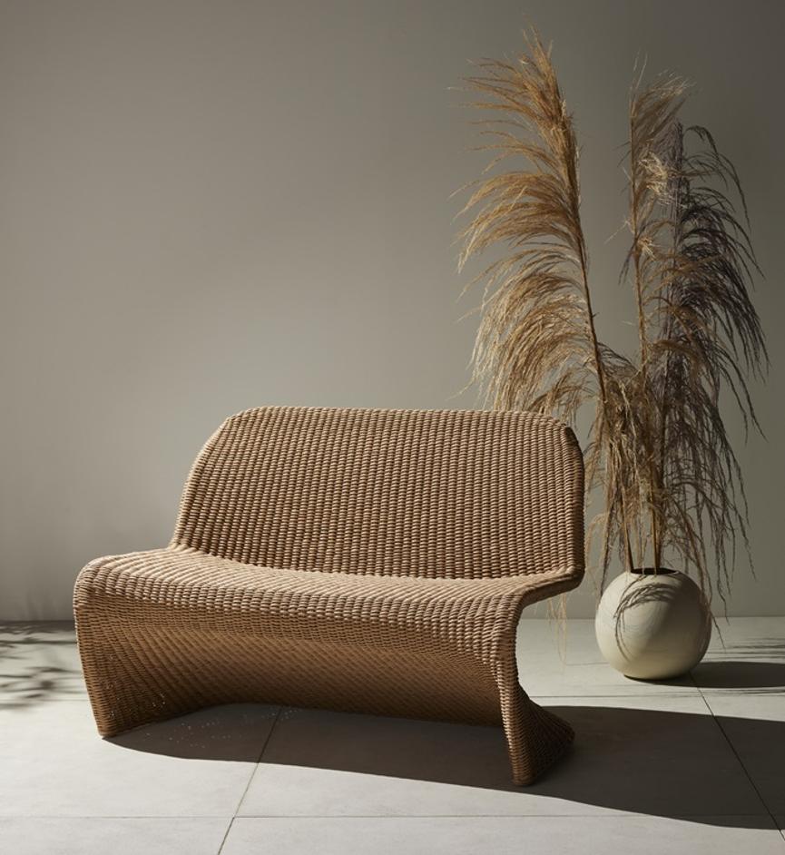 Portia Outdoor Dining Bench In 50" In Natural by FOUR HANDS