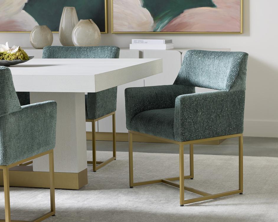 GRECO DINING ARMCHAIR - AURA TEAL by Sunpan