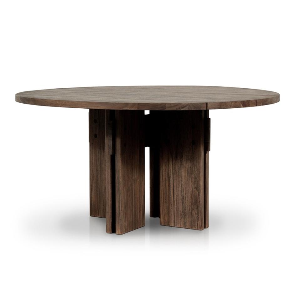 Railay Round Outdoor Dining Table-60" - Stained Toasted Brown-FSC by Four Hands