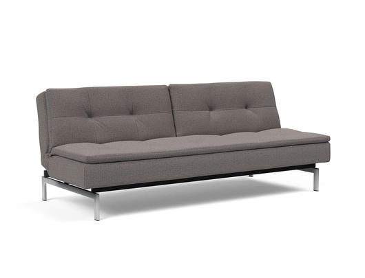 DUBLEXO SLEEPER SOFA in MIXED DANCE GREY FABRIC WITH Stainless Steel LEGS 521 by INNOVATION USA