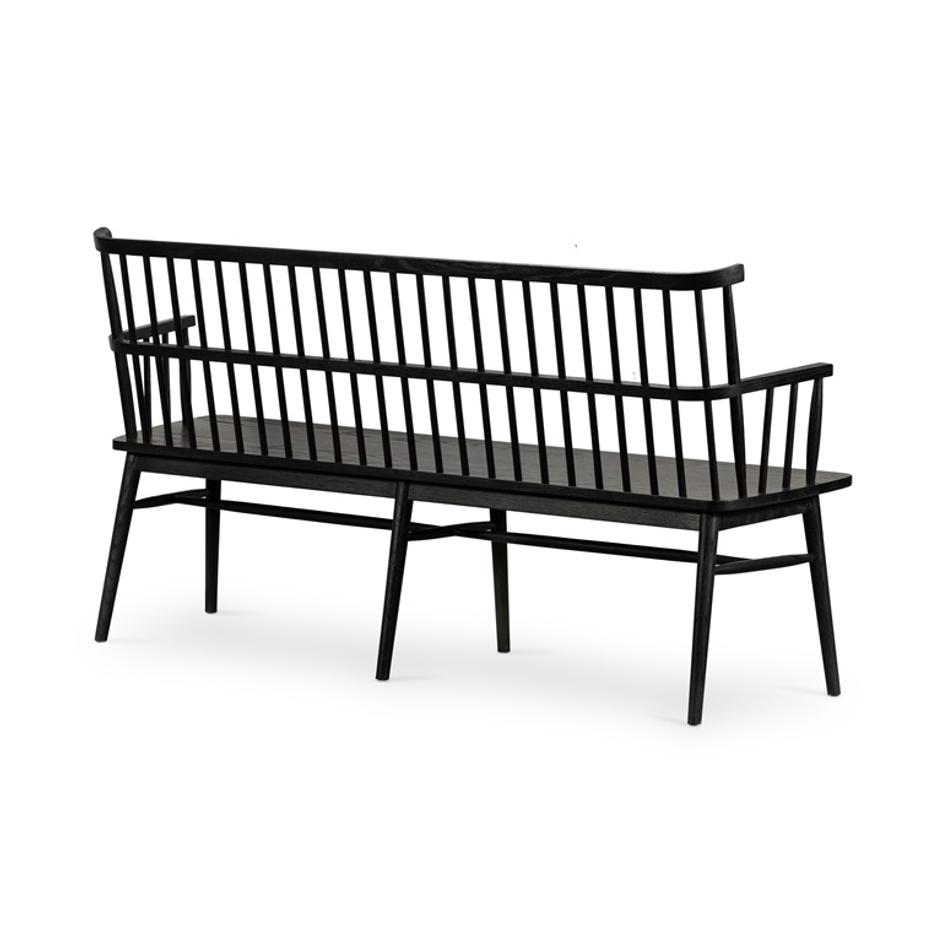 Aspen Large Bench In Black Oak by FOUR HANDS