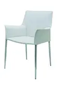 Alice Dining Arm Chair, White Leather by Nuevo Living