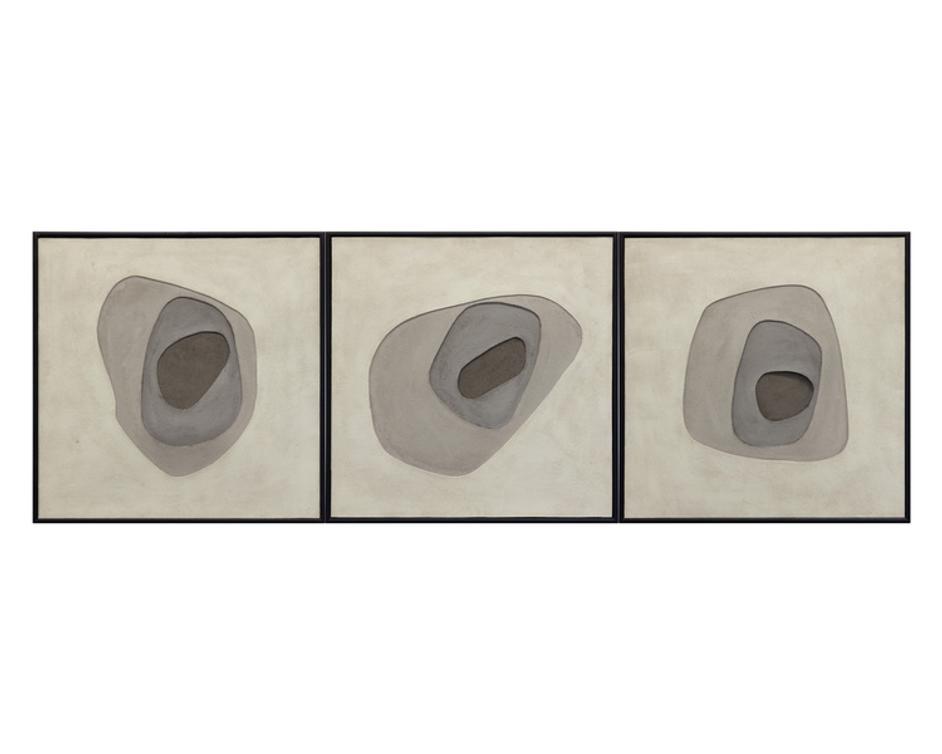 ZEN GARDEN (SET OF 3) - 30" X 30" - BLACK FLOATER FRAME by Sunpan