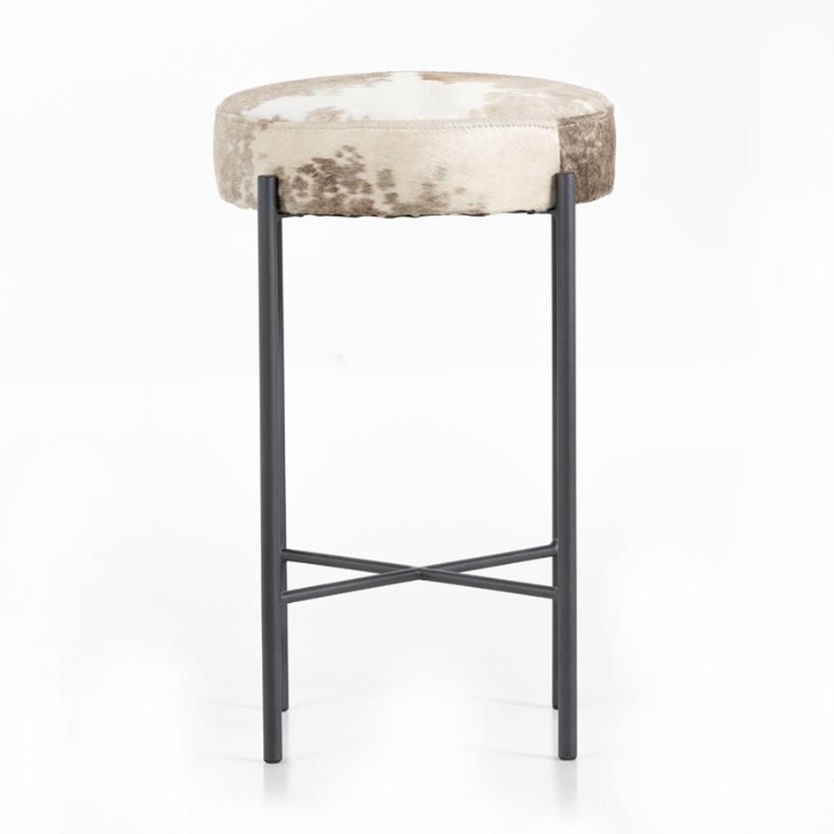 Nocona Stool In Speckled Hide In Counter by FOUR HANDS
