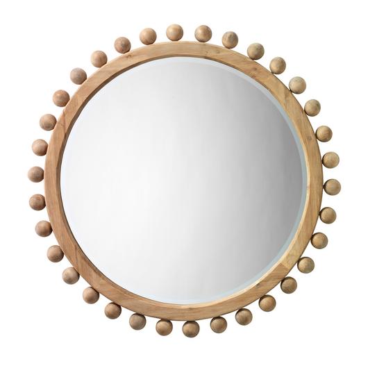 Brighton Round Wood Mirror, Natural by Jamie Young