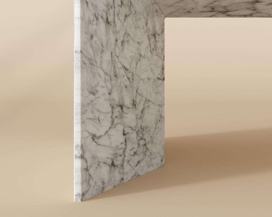 NOMAD COFFEE TABLE - MARBLE LOOK - WHITE by Sunpan