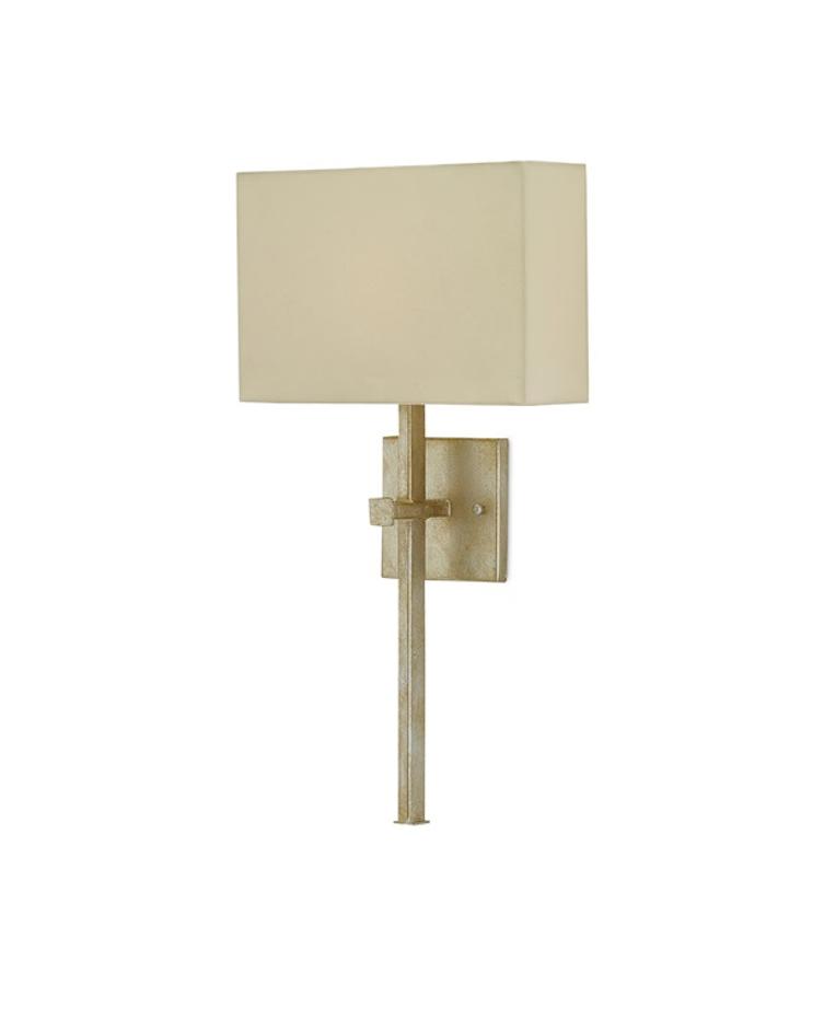 Ashdown Silver Wall Sconce In Silver Leaf by Currey & Company