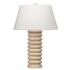 Abacus Mango Wood Table Lamp with Linen Shade by Jamie Young