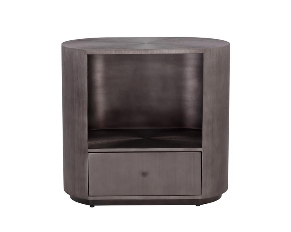 SIENA NIGHTSTAND - OVAL - GUNMETAL by Sunpan