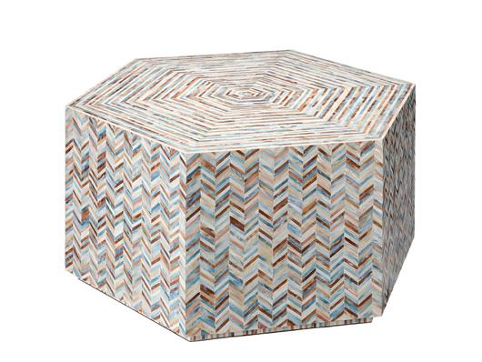 Hepburn Mother of Pearl Hexagon Coffee Table by Jamie Young