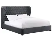 Finley Grey Velvet Bed in Queen by tov furniture