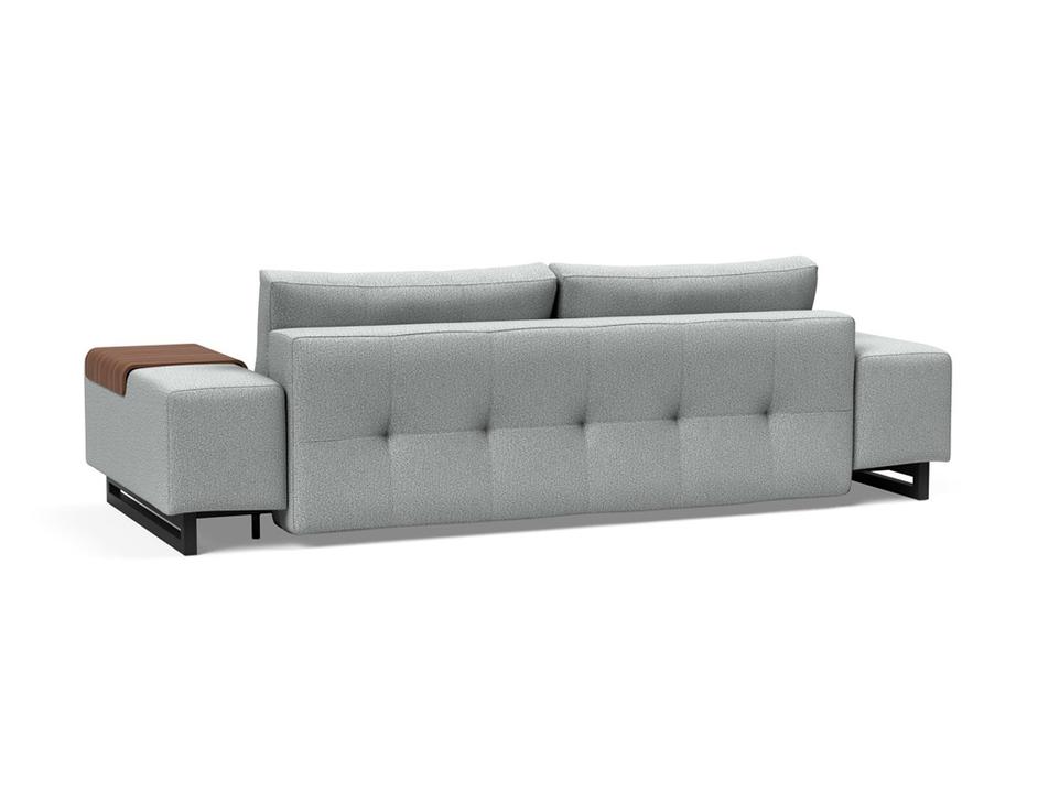 GRAND D.E.L. SLEEPER SOFA in MELANGE GREY FABRIC WITH Black wood LEGS 538 by INNOVATION USA