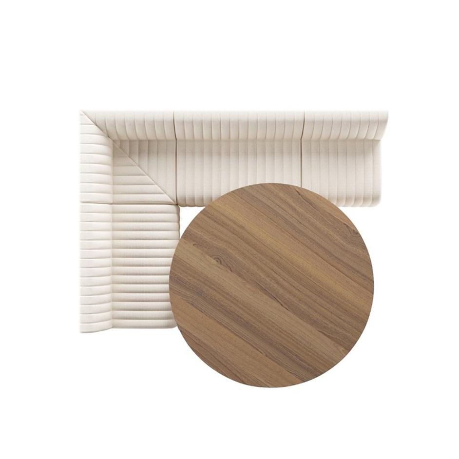 Augustine Dining Banquette, L-Shape - Capri Oatmeal by Four Hands