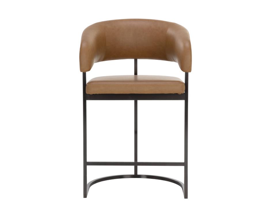 MARRIS COUNTER STOOL - GUNMETAL - MILLIKEN COGNAC by Sunpan