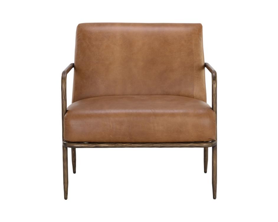 LATHAN LOUNGE CHAIR - TAN LEATHER by Sunpan