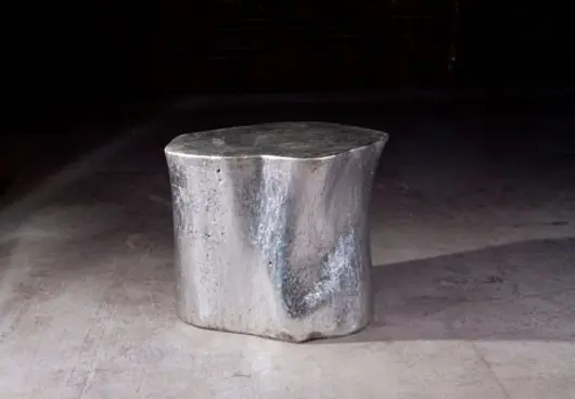 Log Table w/Glass, Silver Leaf by PHILLIPS COLLECTION