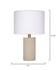 Roman Leather Table Lamp with Linen Shade, Grey by Jamie Young