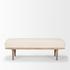Shae Brown Wood w/ Oatmeal Fabric Bench by Mercana