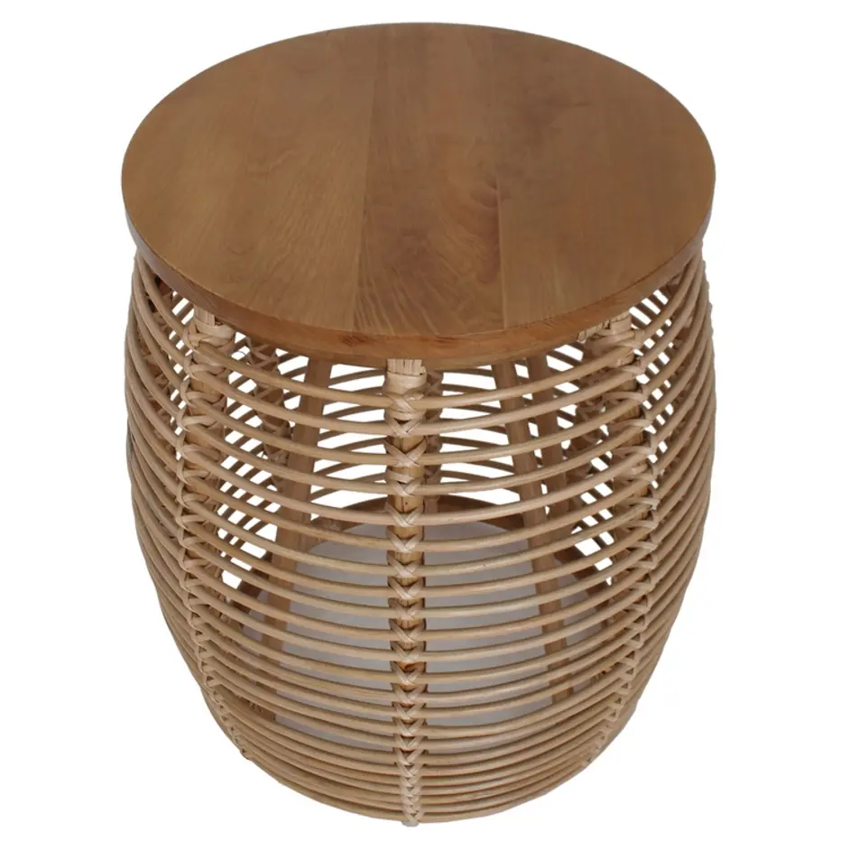 Iris Rattan End Table In Honey by New Pacific Direct